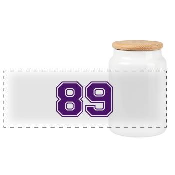 89 - Boîte à biscuits avec couvercle en bois - blanc - Devant