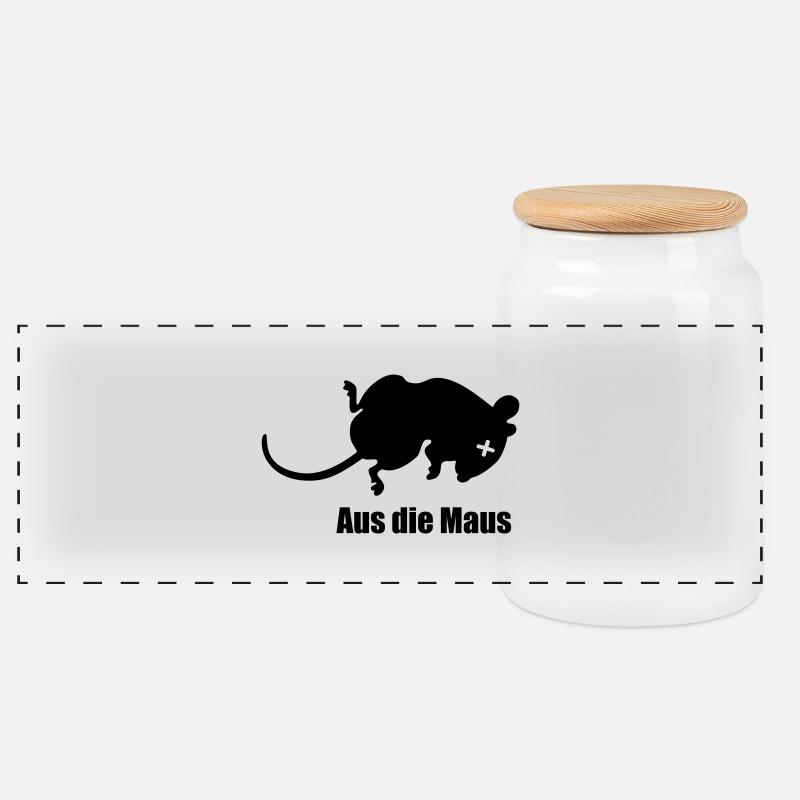 Aus die Maus - Panorama Keksdose mit Holzdeckel - Weiß