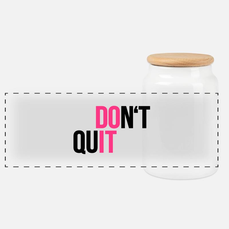 dont quit - do it - Sport - Kampfgeist - Panorama Keksdose mit Holzdeckel - Weiß