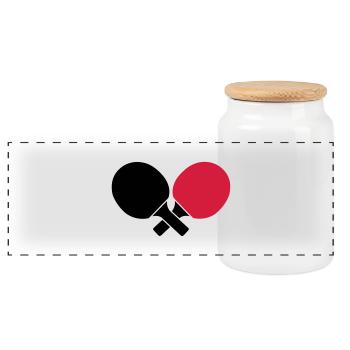 Table Tennis - Boîte à biscuits avec couvercle en bois - blanc - Devant