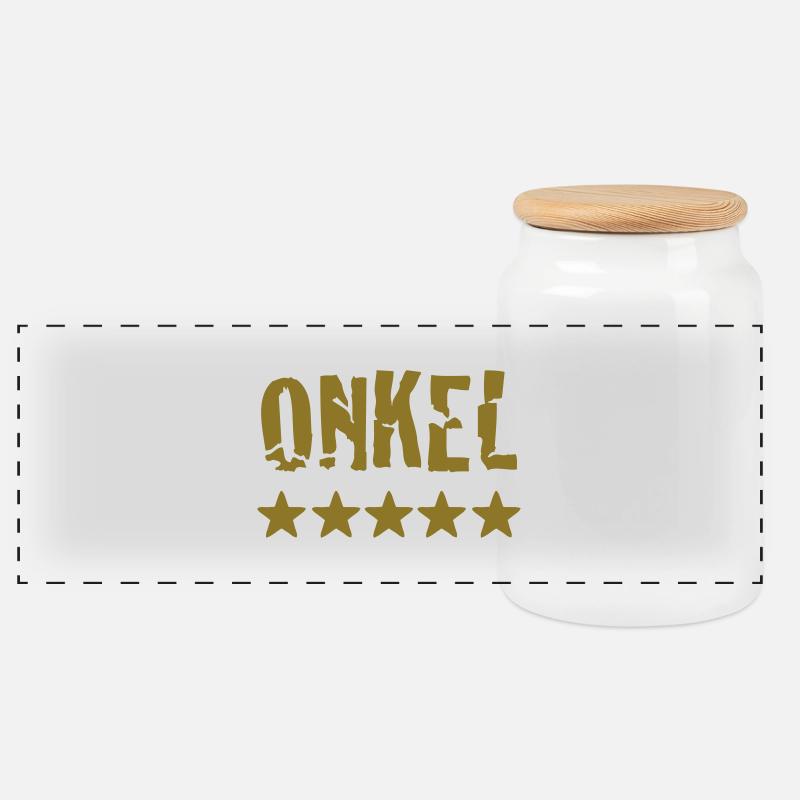onkel - Panorama Keksdose mit Holzdeckel - Weiß