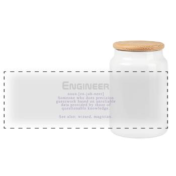 Meaning of an engineer - Panoramic Cookie Jar with Wooden Lid - white - Front