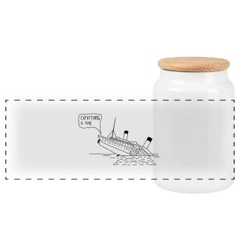 Everything is fine - Panorama Keksdose mit Holzdeckel - Weiß - Vorne