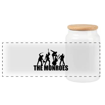 the monroes tshirt logo 225mm breite - Panorama Keksdose mit Holzdeckel - Weiß - Vorne