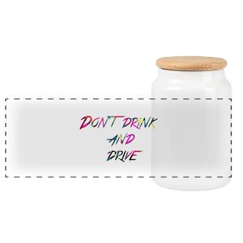 rainbow Don t drink and drive - Panoramic Cookie Jar with Wooden Lid - white - Front