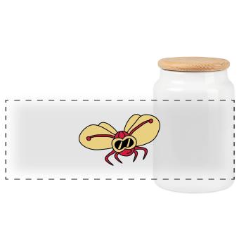 butterfly_pilot_3c - Panorama Keksdose mit Holzdeckel - Weiß - Vorne