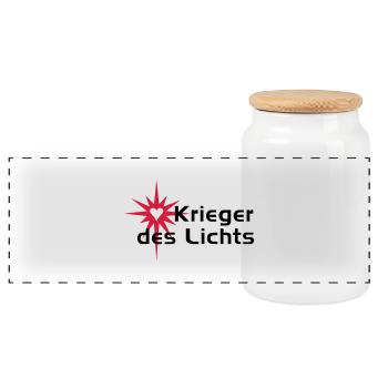 KRIEGER DES LICHTS - Panorama Keksdose mit Holzdeckel - Weiß - Vorne