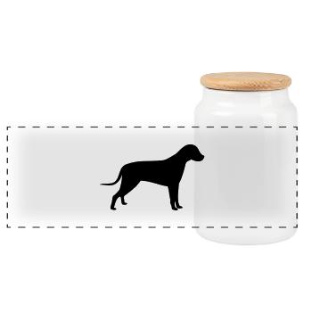 Hund - Panorama Keksdose mit Holzdeckel - Weiß - Vorne