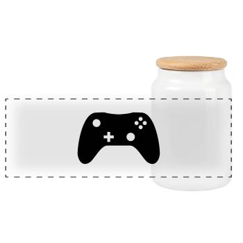 Controller - Panoramic Cookie Jar with Wooden Lid - white - Front