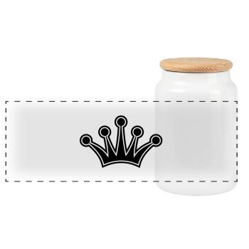 Crown de - Panorama Keksdose mit Holzdeckel - Weiß - Vorne