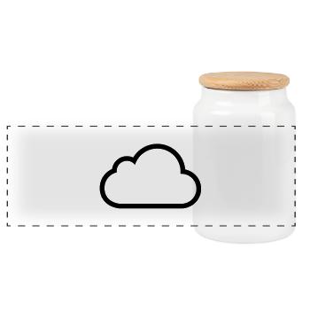 cloud - Panorama Keksdose mit Holzdeckel - Weiß - Vorne
