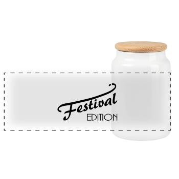 Festival Edition I - Panorama Keksdose mit Holzdeckel - Weiß - Vorne