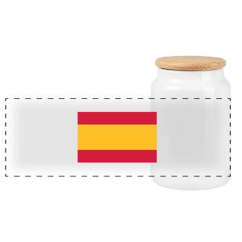 spanien - Panorama Keksdose mit Holzdeckel - Weiß - Vorne