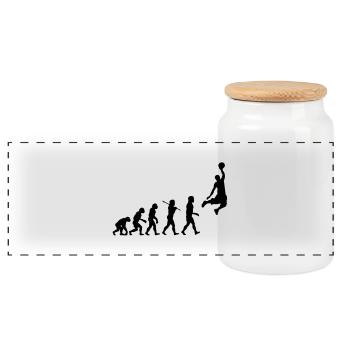 Basketball Dunk Evolution - Panorama Keksdose mit Holzdeckel - Weiß - Vorne