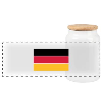 deutschland_50 - Panorama Keksdose mit Holzdeckel - Weiß - Vorne