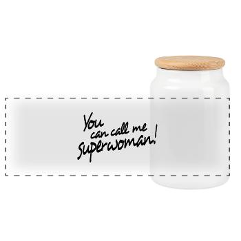 you can call me superwoman - Boîte à biscuits avec couvercle en bois - blanc - Devant