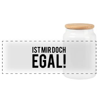 IST MIR DOCH EGAL! TROTZ KINDER - Panorama Keksdose mit Holzdeckel - Weiß - Vorne