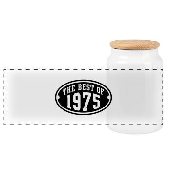 THE BEST OF 1975 - Birthday Geburtstag Design - Panorama Keksdose mit Holzdeckel - Weiß - Vorne