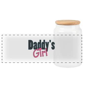 daddy's girl - Panoramic Cookie Jar with Wooden Lid - white - Front