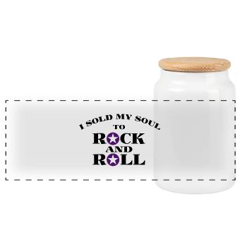 I Sold My Soul To Rock And Roll - Panorama Keksdose mit Holzdeckel - Weiß - Vorne