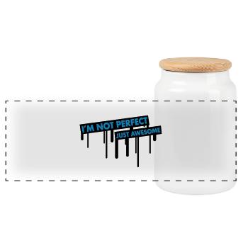 im_not_perfect_just_awesome_graffiti - Boîte à biscuits avec couvercle en bois - blanc - Devant