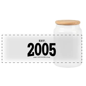 EST. 2005 Two Thousand Five - Panorama Keksdose mit Holzdeckel - Weiß - Vorne