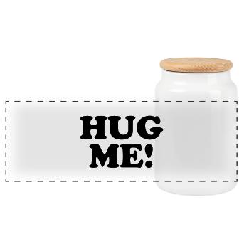 Hug me! - Panorama Keksdose mit Holzdeckel - Weiß - Vorne