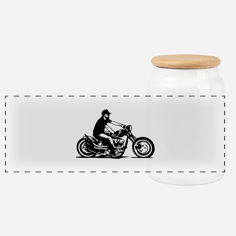 Bobber ride - Panorama Keksdose mit Holzdeckel - Weiß