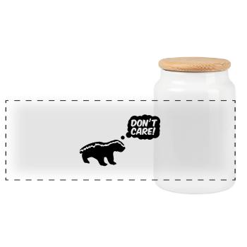 honey_badger_dont_care_2 - Boîte à biscuits avec couvercle en bois - blanc - Devant