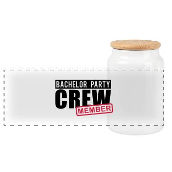 bachlor_party_crew_member__f2 - Panorama Keksdose mit Holzdeckel - Weiß - Vorne
