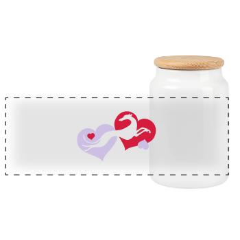 Lévrier Valentin - Boîte à biscuits avec couvercle en bois - blanc - Devant