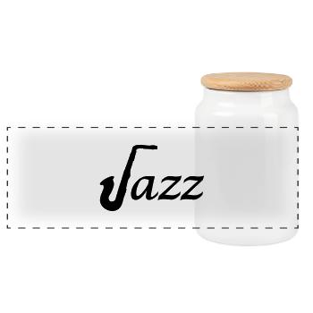 Jazz - Boîte à biscuits avec couvercle en bois - blanc - Devant