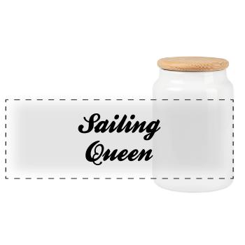 sailing queen - Boîte à biscuits avec couvercle en bois - blanc - Devant