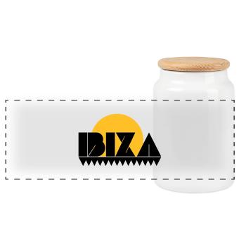 Ibiza - Panorama Keksdose mit Holzdeckel - Weiß - Vorne