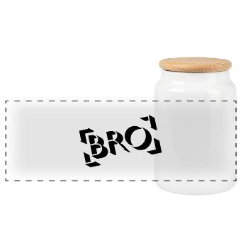 BRO Stamp - Panorama Keksdose mit Holzdeckel - Weiß - Vorne