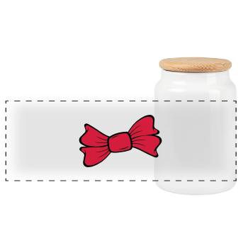 Boucle - Boîte à biscuits avec couvercle en bois - blanc - Devant