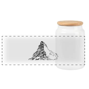 Matterhorn Berg Schweiz Zermatt - Panorama Keksdose mit Holzdeckel - Weiß - Vorne