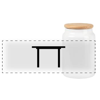Table - Panorama Keksdose mit Holzdeckel - Weiß - Vorne