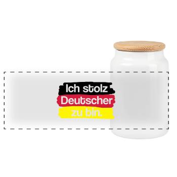 Ich stolz Deutscher zu bin. - Panorama Keksdose mit Holzdeckel - Weiß - Vorne