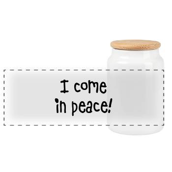 i come in peace - Boîte à biscuits avec couvercle en bois - blanc - Devant