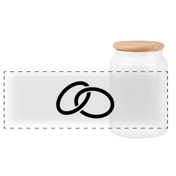 wedding_rings_f1 - Panorama Keksdose mit Holzdeckel - Weiß - Vorne