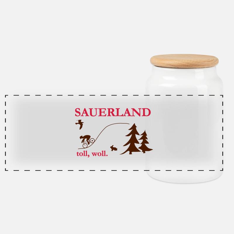 Sauerland - Panorama Keksdose mit Holzdeckel - Weiß