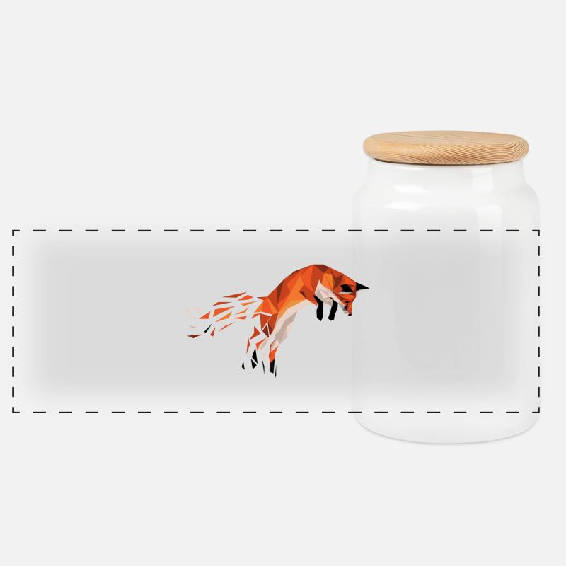 Fuchs - Panorama Keksdose mit Holzdeckel - Weiß