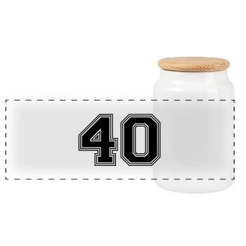 40_numéro_40_(s31) - Boîte à biscuits avec couvercle en bois - blanc - Devant