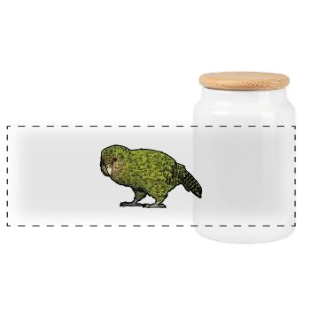 Strigops kakapo 02 - Boîte à biscuits avec couvercle en bois - blanc - Devant