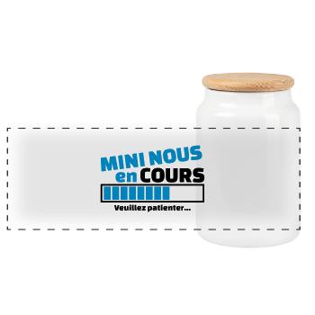 mini nous en cours - Boîte à biscuits avec couvercle en bois - blanc - Devant