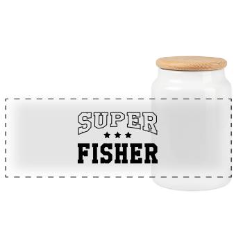 Super Fisher - Panorama Keksdose mit Holzdeckel - Weiß - Vorne