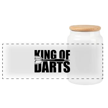 king_of_darts_f1 - Panorama Keksdose mit Holzdeckel - Weiß - Vorne