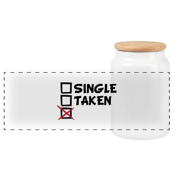 Single Taken haken häkchen ankreuzen kreuz - Panorama Keksdose mit Holzdeckel - Weiß - Vorne