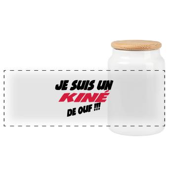 Je suis un kiné de ouf !!! 222 - Panoramic Cookie Jar with Wooden Lid - white - Front
